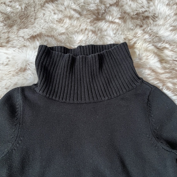 Talbots Petites Black Mock Cowl Neck 3/4 Sleeve Sweater - Picture 2 of 7
